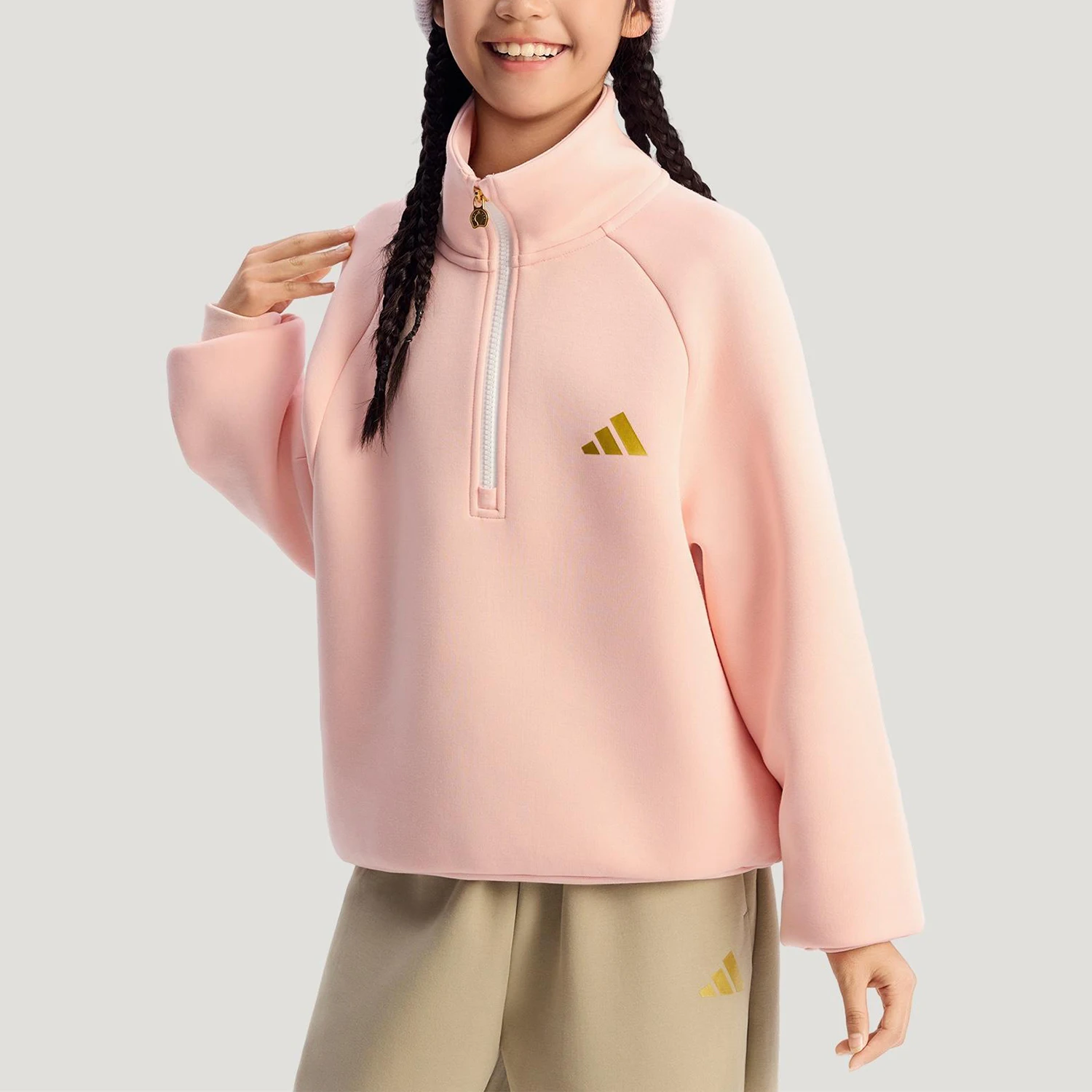 

Adidas genuine Winter Kids' Collar Knit Casual Hoodie KV7007