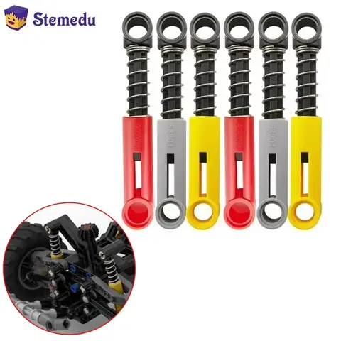MOC 하이테크 부품 레드 쇼크 암 업소버 서스펜션 용수철 빌딩 블록, 레고즈 76537 731c04 장난감과 호환 가능, DIY 장난감