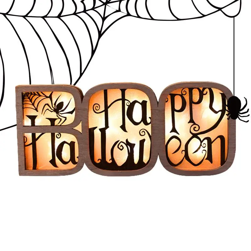 

LED Boo Sign Halloween Halloween Lights For Home Battery Powered Hand Painted Spooky Lighted LED Alphabet Letters Light For