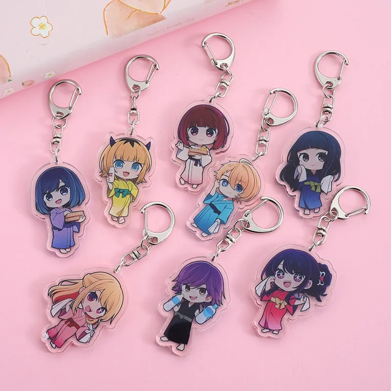 8 Uds personajes de Anime Oshi No Ko acrílico divertido lindo llavero accesorios bolso encantos mochila colgante llavero Fans amigos regalos