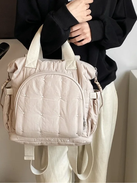 

Large Capaci Faionable Mommy Casual Portable Baby Stroller Bag Parent-Child Storage Outdoor Double oulder Bapa