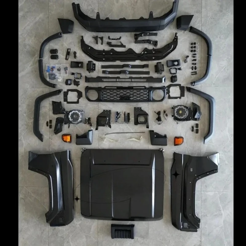 For LC76 Land Cruiser Upgrade to 2024 Style Upgrade Body Kit Front Bumper Hood Fender 2