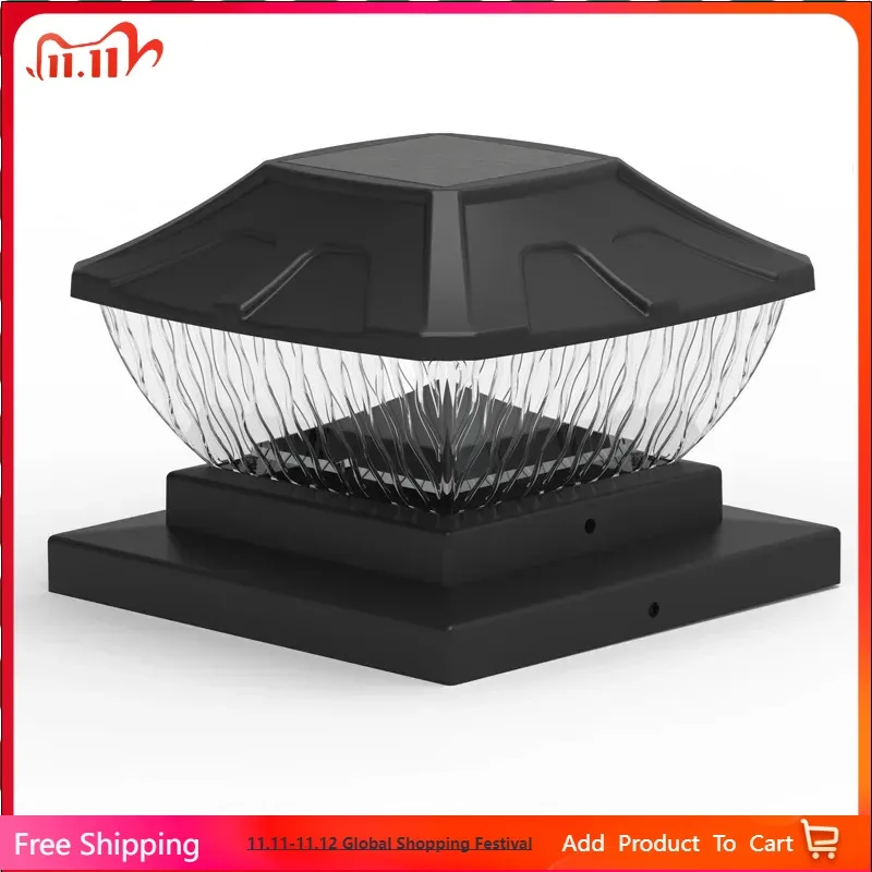 

Modern Solar Column Fixture Light 8LED Waterproof Outdoor Lighting for Courtyard Landscape Balcony Garden Patio Home Party Decor