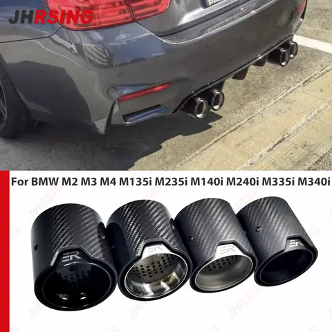 업그레이드 자동차 액세서리 탄소 섬유 배기 팁, BMW M2 M3 M4 M135i M235i M140i M240i M335i M340i M435i ER 로고 수정, 1 개