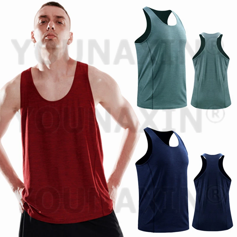 Men's Running Sports Vest Sleeveless Tank Loose Top Basketball Marathon Gym Fitness Sportswear Quick-Drying M L XL 2XL 3XL 4XL