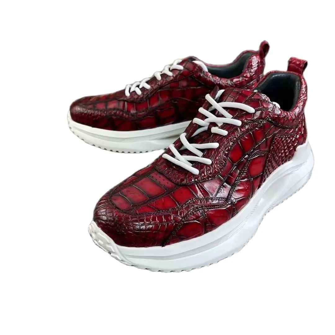 BATMO 2023 new arrival Fashion crocodile skin causal shoes men,male Genuine leather sneakers pdd158