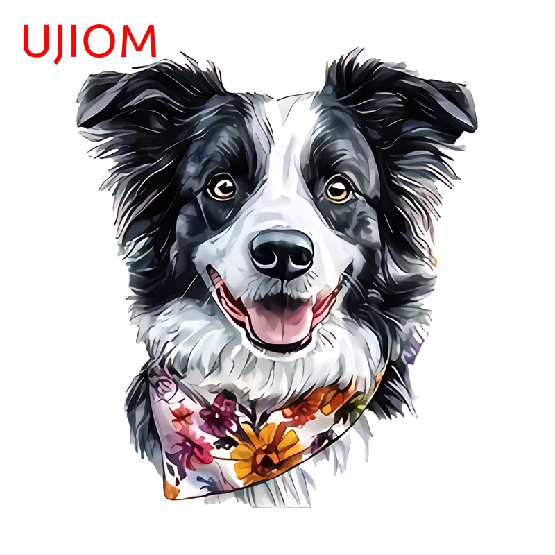 UJIOM Border Collie Dog Anime Wall Decal Vinyl Decor Wall Sticker Self-adhesive Children Bedroom Illustration Decoration
