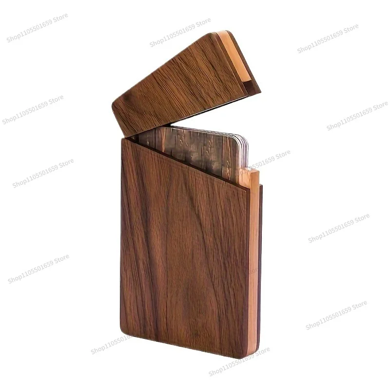 For Wooden Exquisite Walnut Business Card Storage Box Business Solid Wood Business Card Holder Business Card Desktop Storage Box