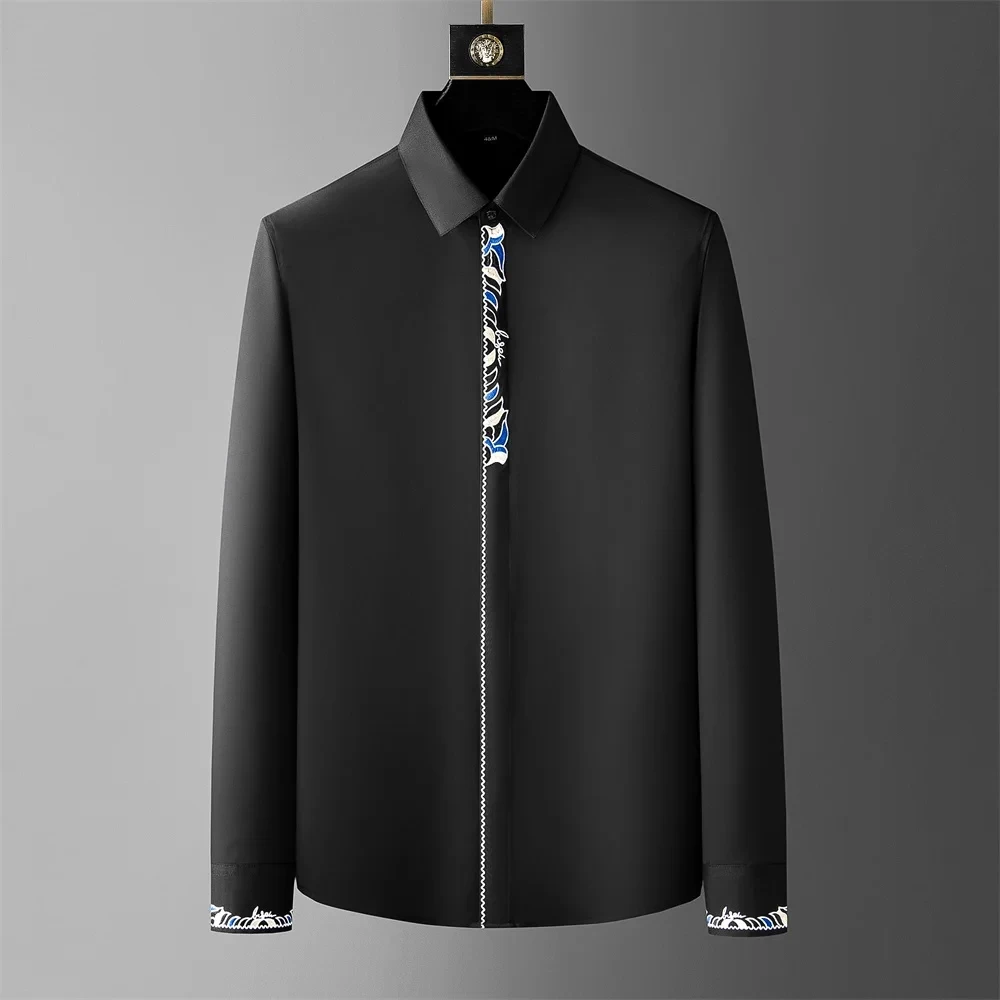 Luxury Printed Shirt Men's Long Sleeve Casual Shirt High Quality Fashion Premium Korean Version Top Large Size Men's Clothing