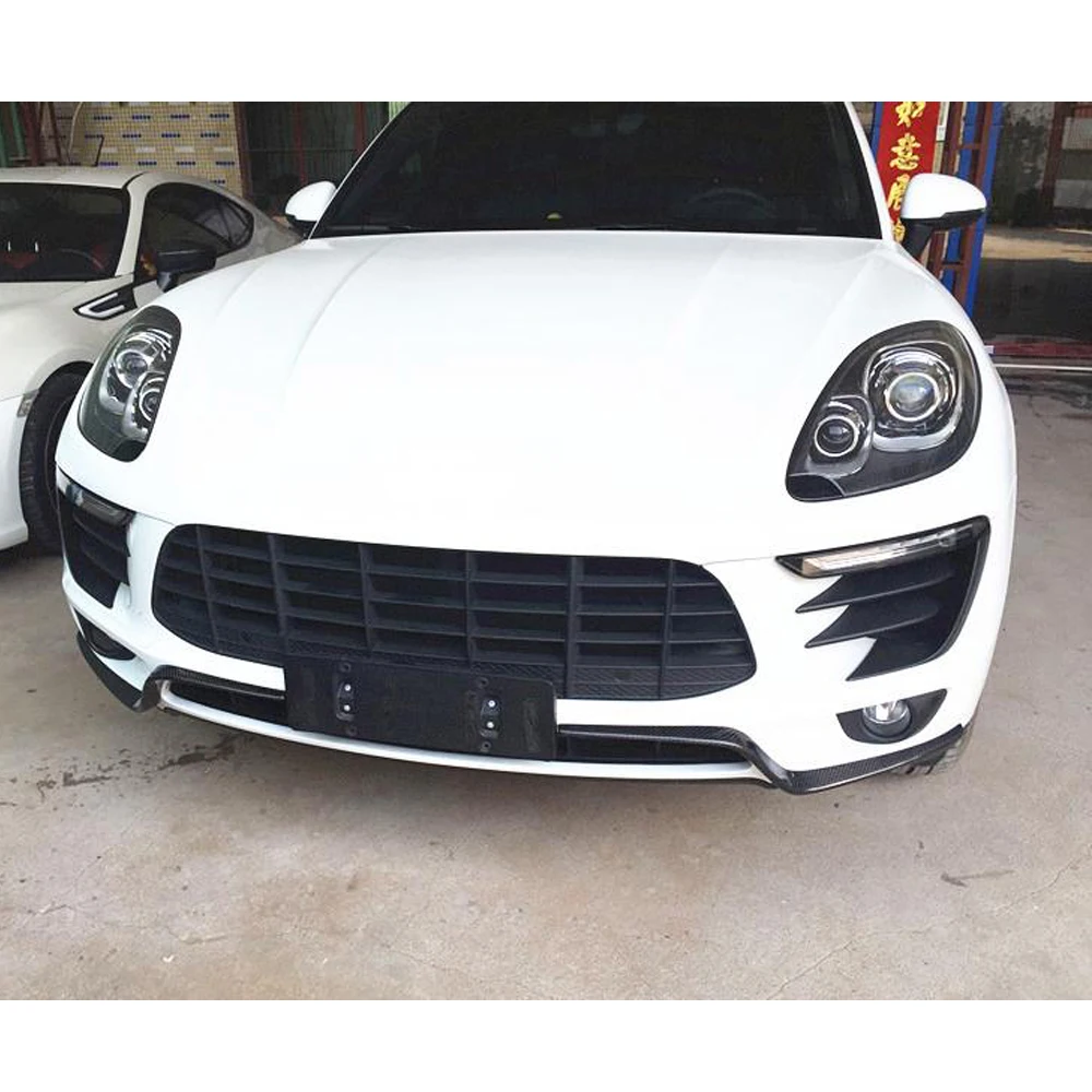 Carbon Fiber Front Bumper Lip Fenders Air Vents Fins Splitters Canards Grill For Porsche MACAN Standard 2014 - 2017