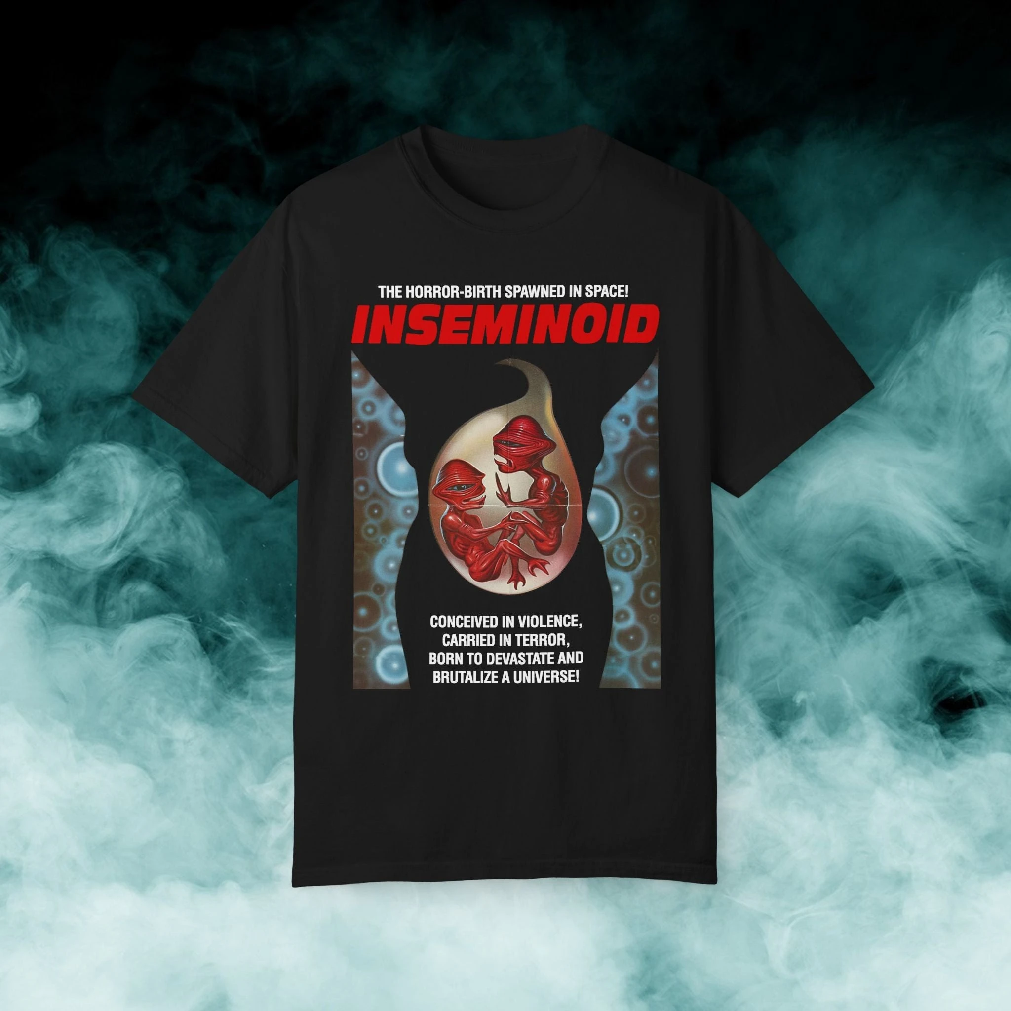 Inseminoid 1981 Movie Poster Retro Sci-Fi Horror Graphic T-Shirt Cotton Men Women Streetwear Tee