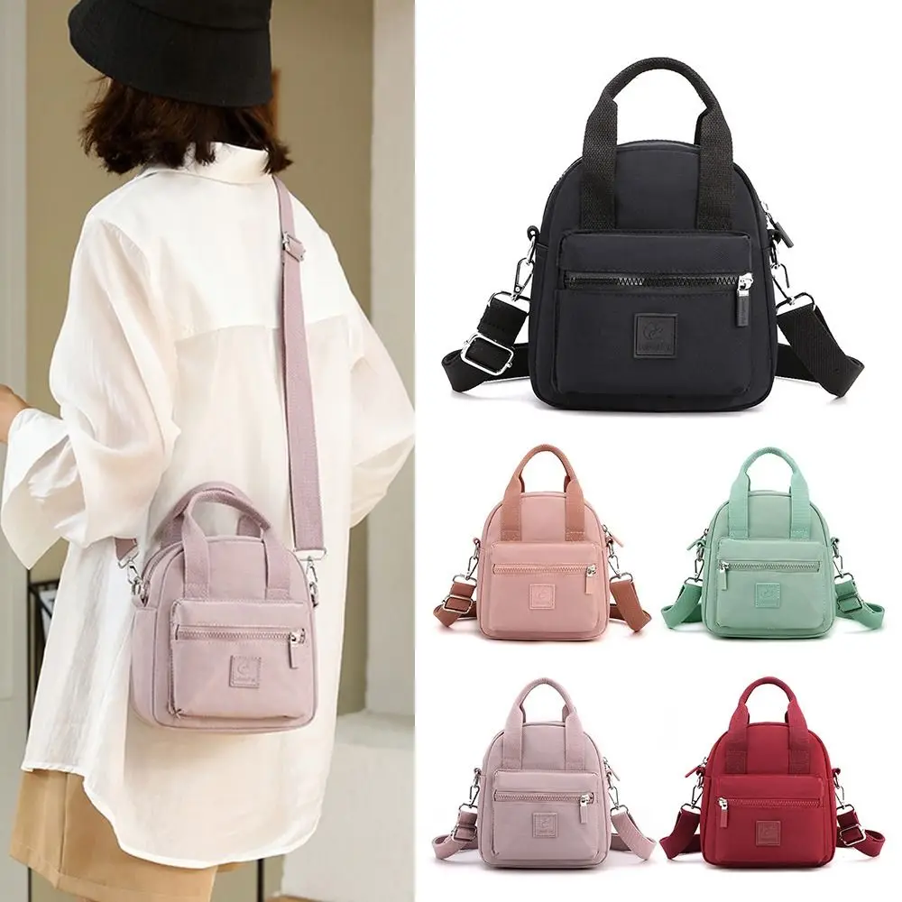 Women Casual Crossbody Shoulder Bag Girls Simple Fashion Zipper Handbags Nylon Waterproof Solid Messenger Tote Bag Lightweight