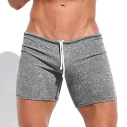 Short à lacets sexy pour hommes, short décontracté d'été pour hommes, short de vacances, pantalon de survêtement de fitness, pantalon trois-quarts solide, Y2K, document