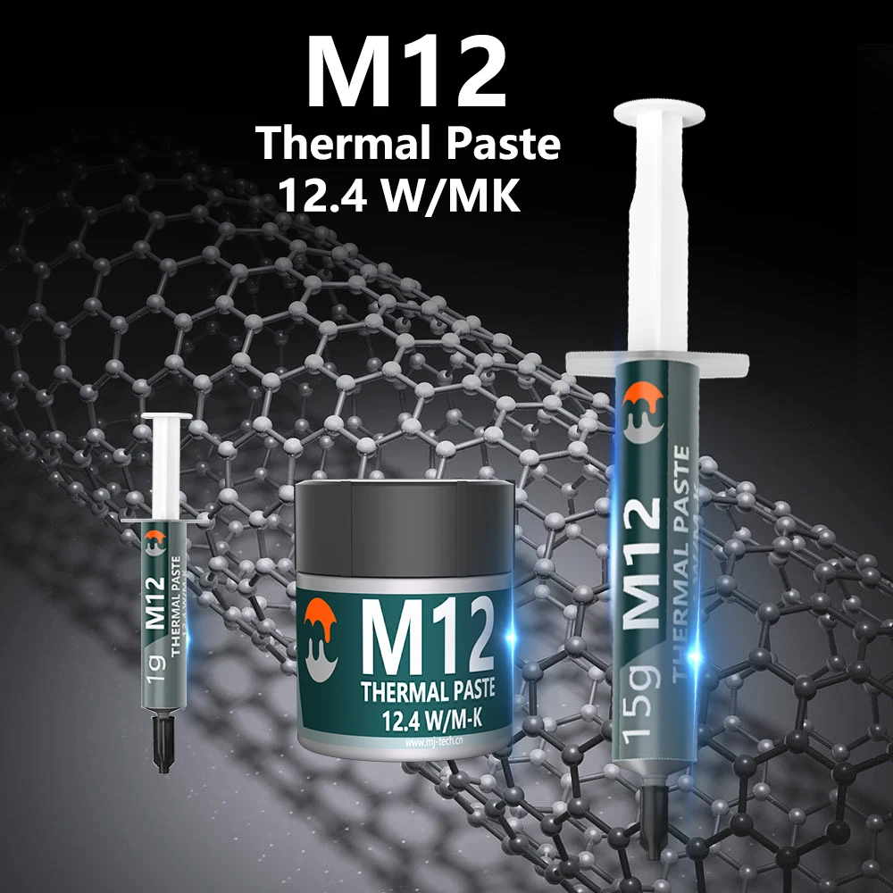 MJ High Performance Thermal Conductive Grease M12 12.4W/mk Non-conductive Fast Thermal conductivity Thermal Paste For CPU GPU