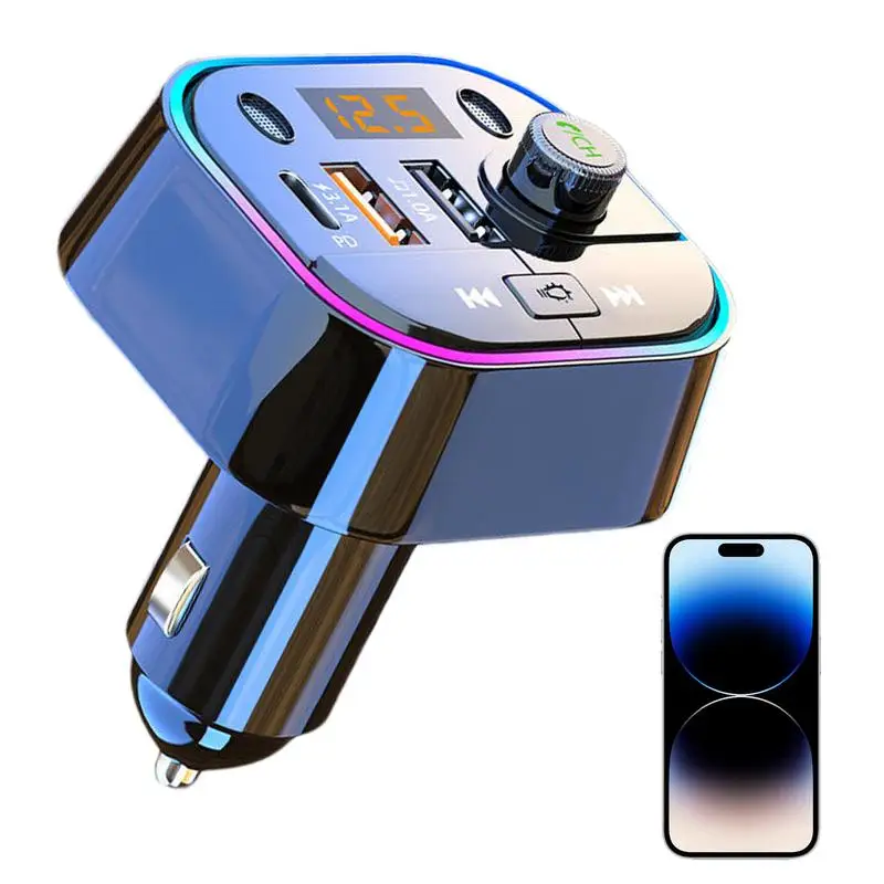 FM Transmitter BT Exquisite Car BT Transmitter Car Radio BT Multifunctional Fast Charging BT Adapter For Audio Receiver