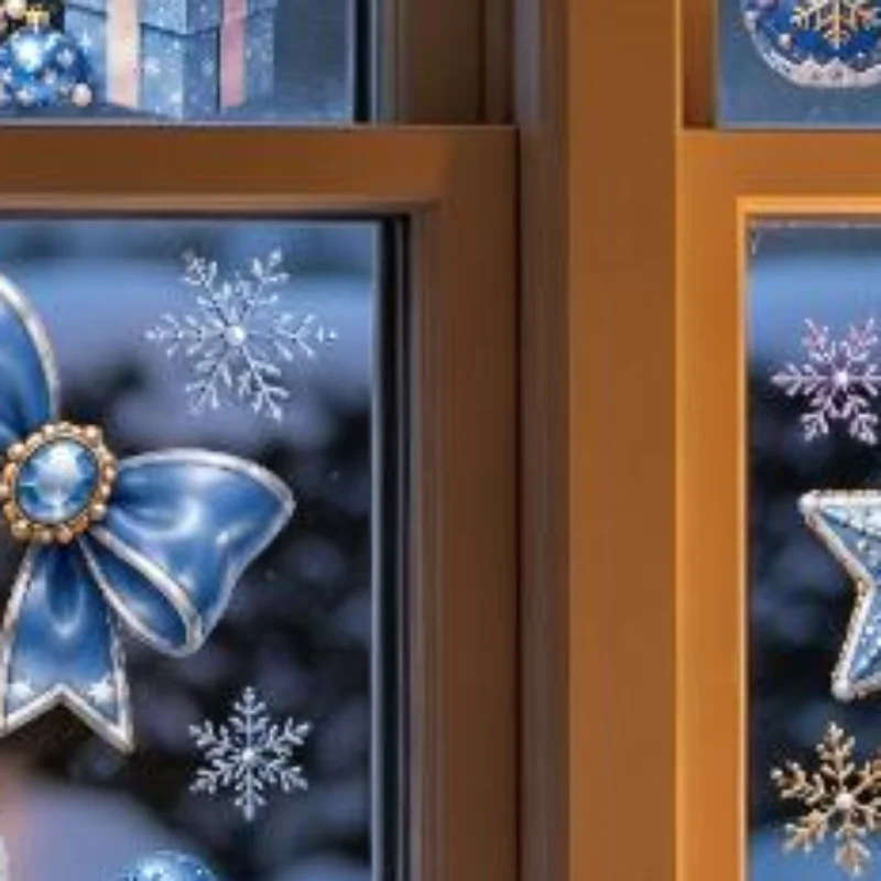 Removable Christmas PVC Static Sticker Santa Elk Window Stickers Beautify Snowflake Wall Decals New Year Party Glass Dress Up