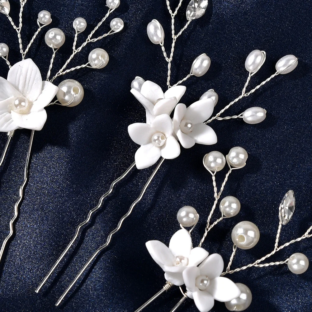 

3pcs Wedding Hair Pin Bridal Accessories Pearl Headdress Elegant Bride Bridesmaid Hair Decor Hairstyle Charm
