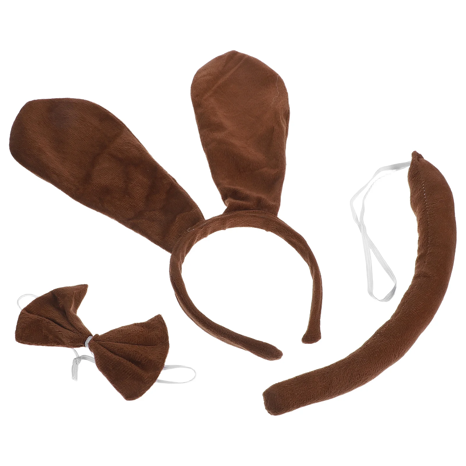 어린이 개 의상 세트 머리띠 꼬리 착용하기 쉬운 역할 놀이 파티 유아 강아지 의상 액세서리 코스프레를위한 가짜 꼬리