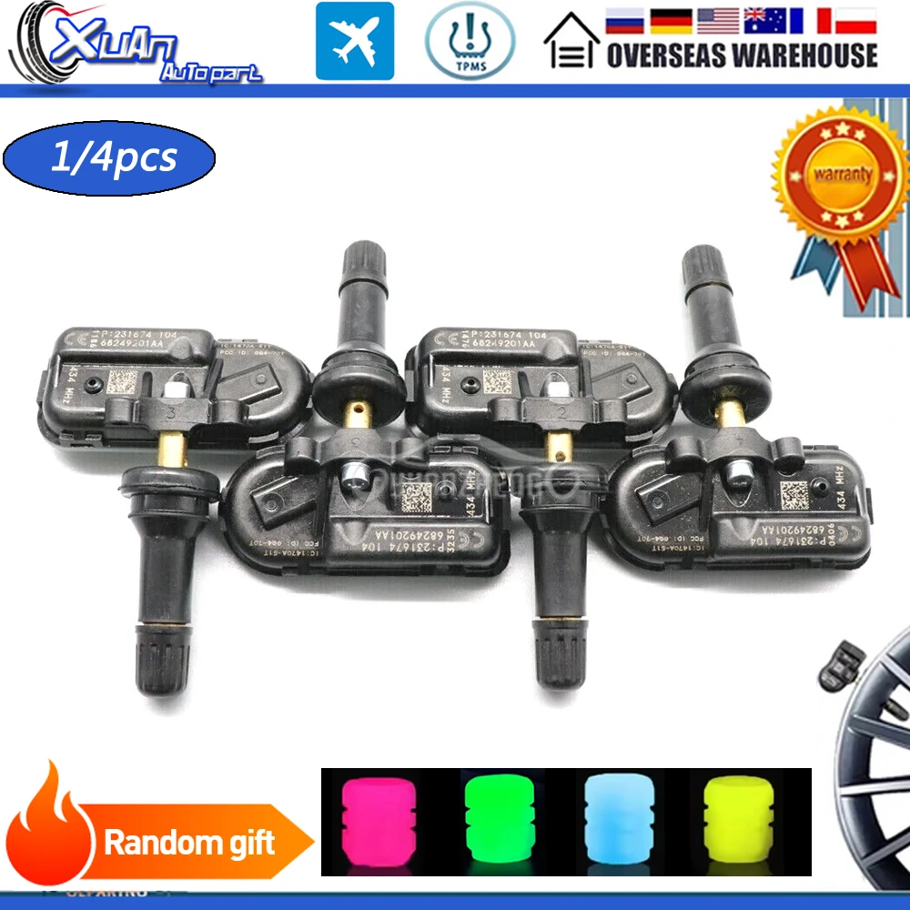 

Датчик системы контроля давления в шинах TPMS для JEEP CHEROKEE RAM 1500 2500 3500 2014-2017 434 МГц 68249197AA 68249201AA