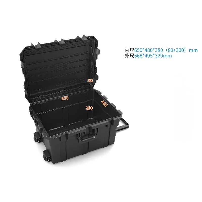 Customized plastic pull rod safety toolbox instrument and equipment storage box moisture-proof fall eva sponge