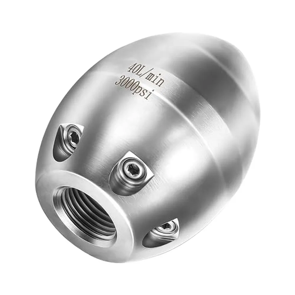 Pipe Cleaning Tool Pressure Washer Nozzle 3000 PSI Rated 40 Lmin Flow Rate 7 Precision Nozzles Front And Rear Jets