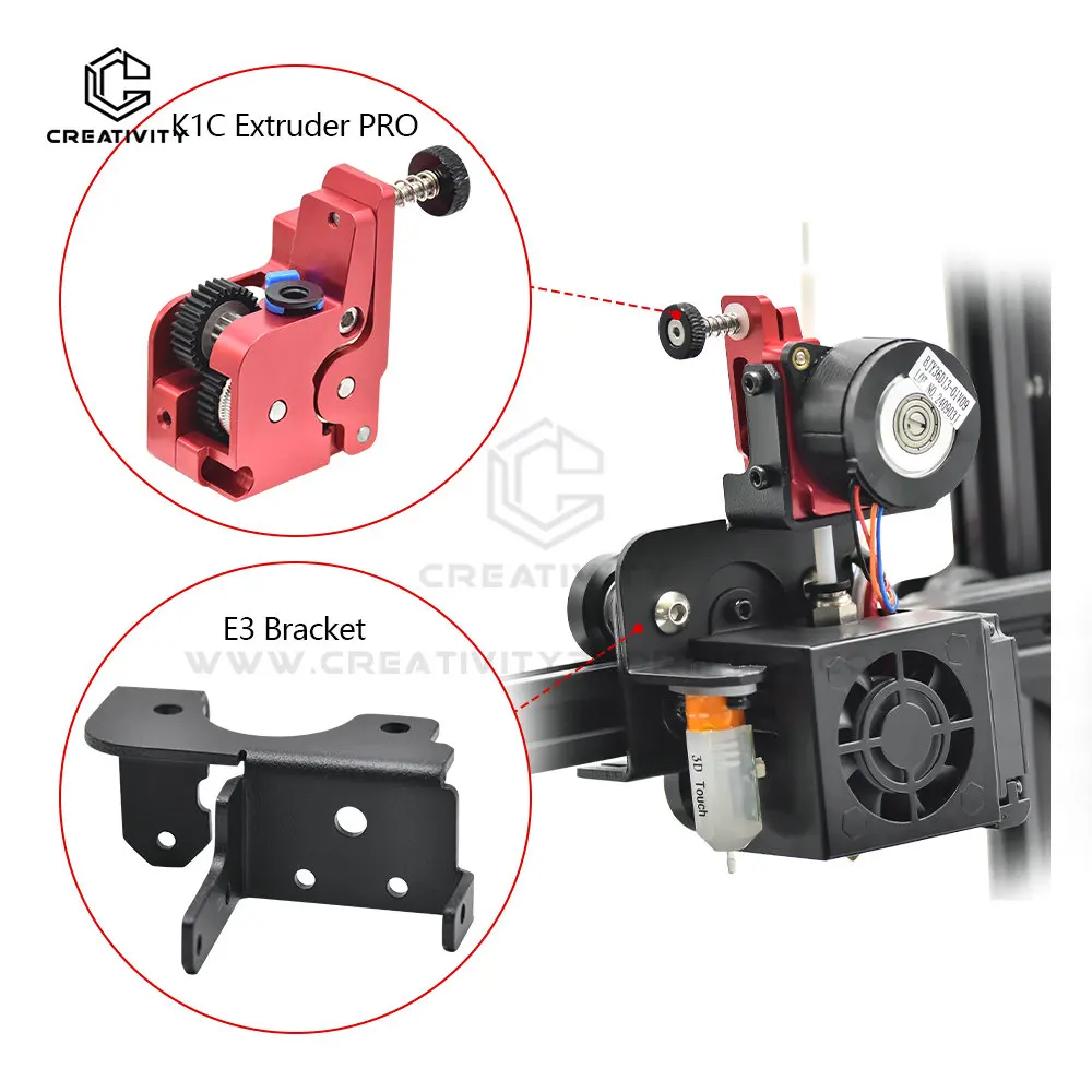 

Creativity Ender 3 Extruder Kit with Motor Extrusion Mechanism All metal Dual Gear for Ender 3/3S/3 PRO/V2 3d printer parts