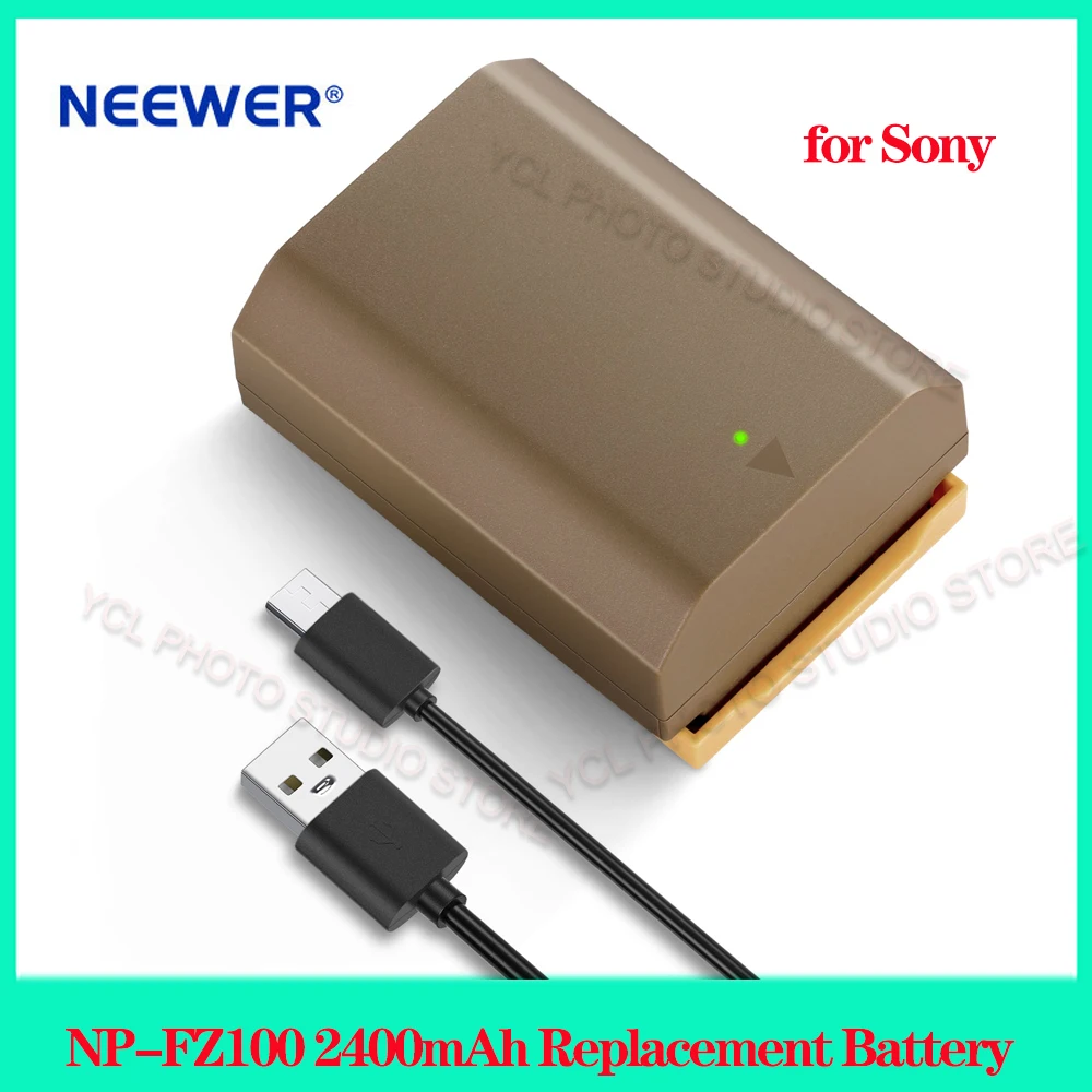 NEEWER NP-FZ100 2400mAh Replacement Battery for Sony Large Capacity Camera Battery For Sony FX3 FX30 ZV-E1 A1 A6600 A6700 A7III