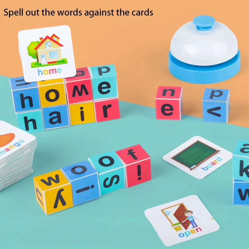 Interesting word competition, letter and English letter matching game, colorful block puzzle, children's interactive puzzle toys