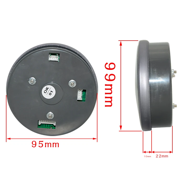 95MM Tachometer 0~10000 RPM Gauge Stepper motor Three Led Color Display With Shift Light 12V