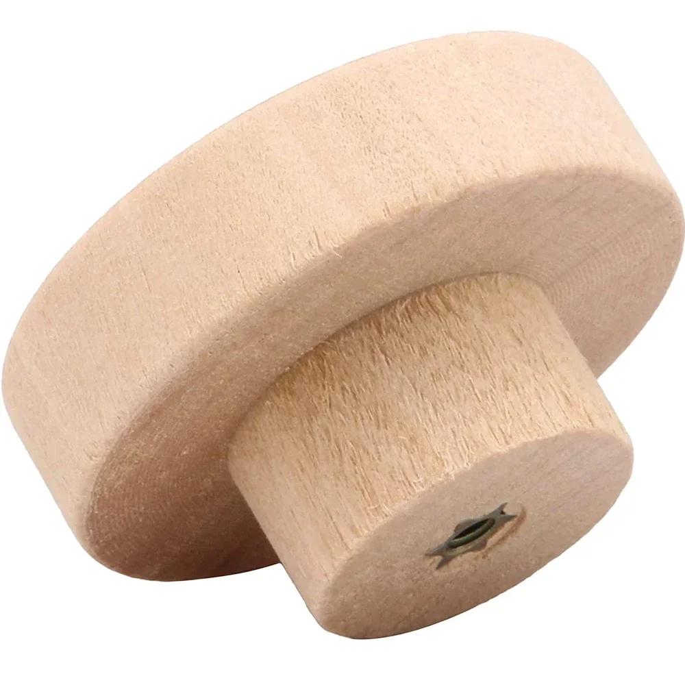 1-48pcs Wood Cabinet Pulls Nordic Round Wooden Cupboard Wardrobe Drawer Pulls DIY Natural Solid Closet Handles with Screws