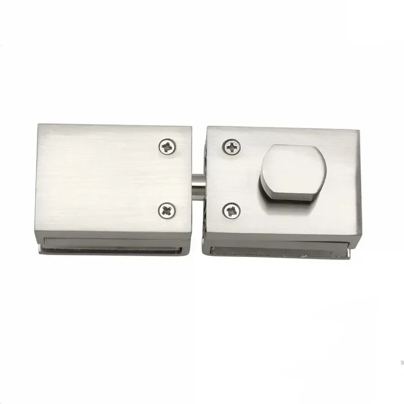 Double Glass Door Latches Lock 304 Stainless Steel Lock,Without Hole,Bidirectional Unlock Frameless  For Home Office