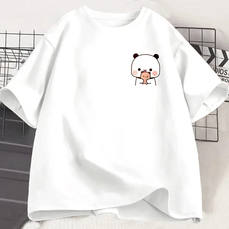 Panda Bubu Dudu und ihre Jungen – T-Shirt, modisches, lustiges Paar-T-Shirt, Damenmode, lässiges T-Shirt mit kurzen Ärmeln, Kleidung. – Detail 7