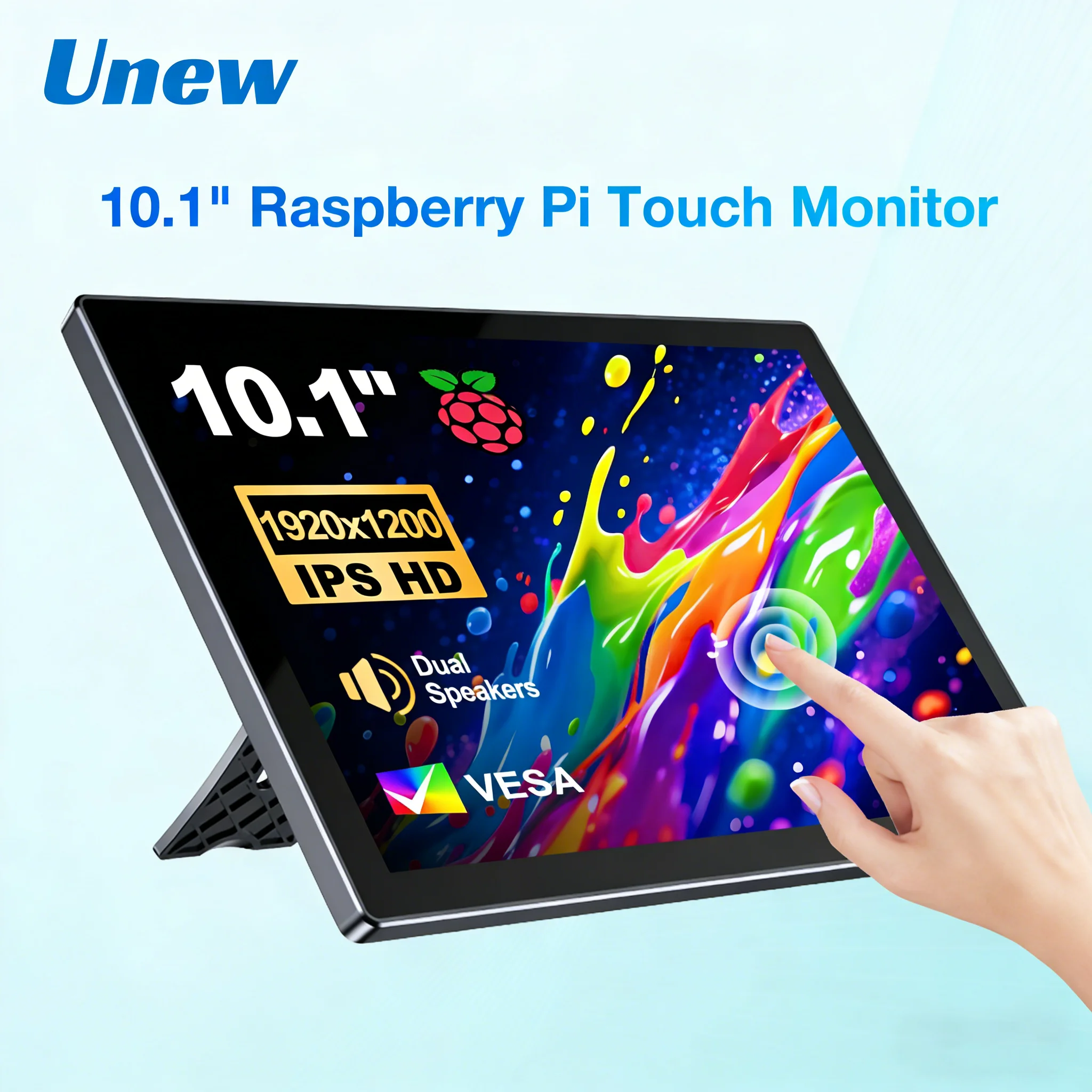 Unew 10.1 inch Raspberry Pi touchscreenmonitor 1920x1200 IPS display HDMI Type-C USB-C compatibel met Banana Pi 5 4 3 A+
