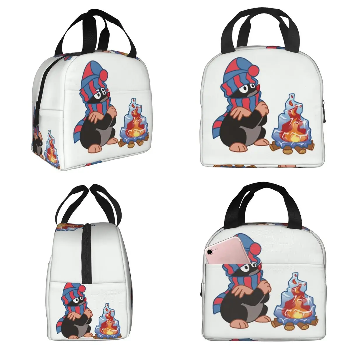 Cute Happy Mole Krtek Insulated Lunch Bag for Women Office Cooler Thermal Food Box Tote Portable Lunch Boxes Container