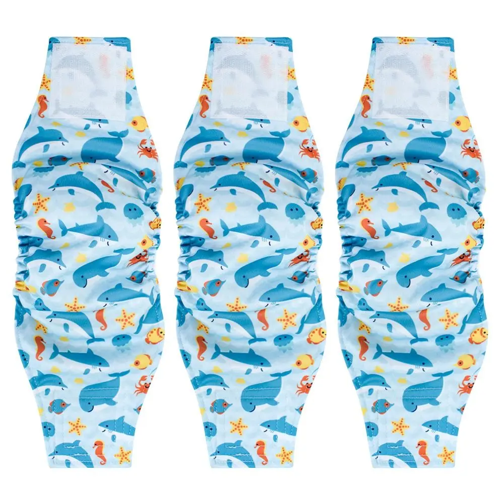 Cartoon Male Dog Belly Band Diapers Quick Absorption Leakproof Dog Diapers Adjustable Washable Male Dog Sanitary Pants