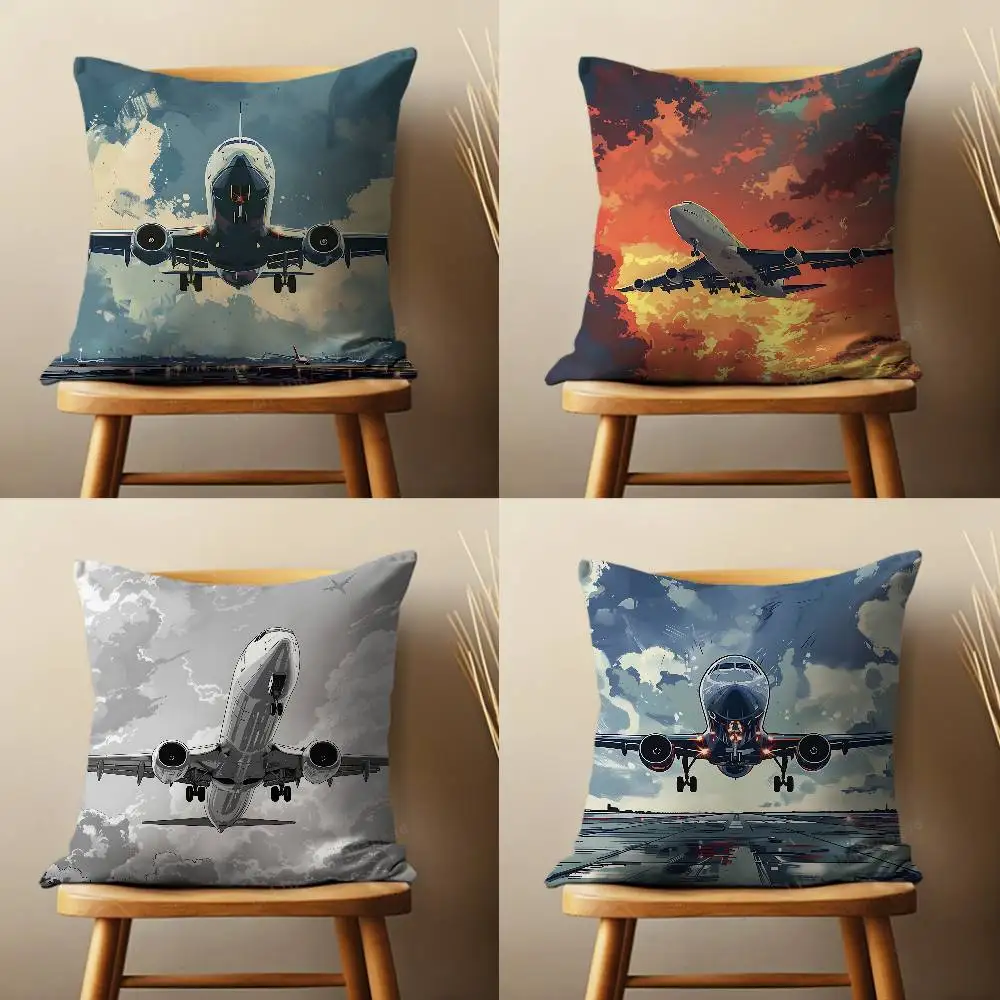 

Aviation Airplane Plane Art Throw Pillow Case For 45*45cm,55*55cm,30*30cm For Home Bedroom Decoration And Protector