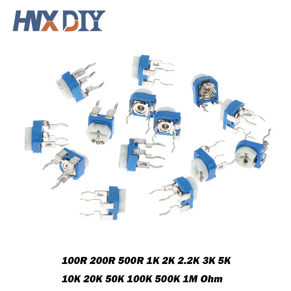 100PCS RM065 RM-065 Trimpot Trimmer Potentiometer Variable Resistor 100R 200R 500R 1K 2K 2.2K 3K 5K 10K 20K 50K 100K 500K 1M Ohm