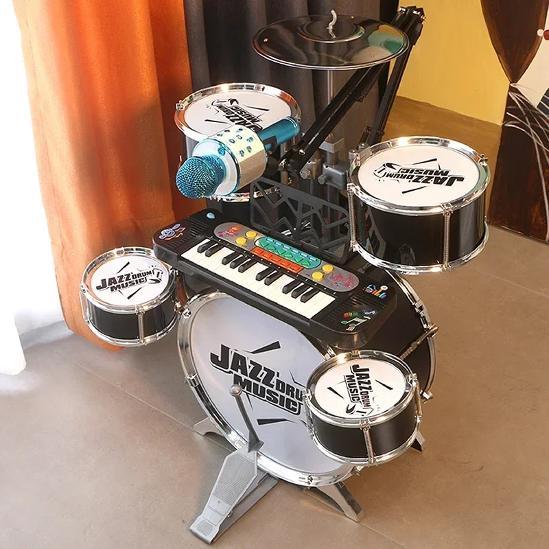 For Drum Set Children's Toys Beginner Instrument Percussion Home Practice 3-6 Year Old Baby Jazz Drum Boy