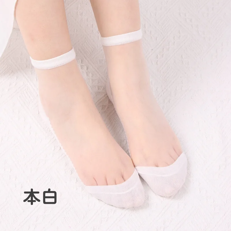 DONGAI 1 Pairs Women Socks Japanese Kawaii Sweet Girls Cute Socks Women Summer Ultra-thin Transparent Crew Socks