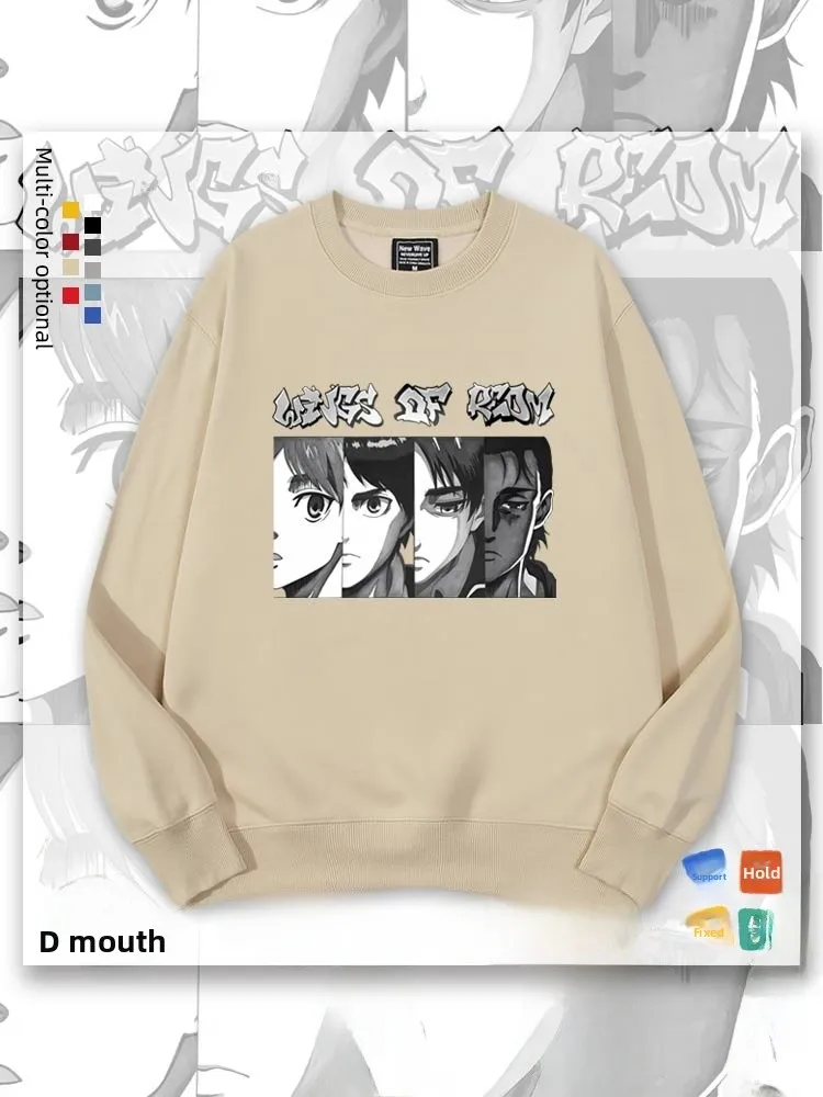 

Толстовка с флисовой подкладкой в стиле аниме «Атака Титанов» (коллаборация с Allen), свободный крой, повседневная одежда для подростков и студентов