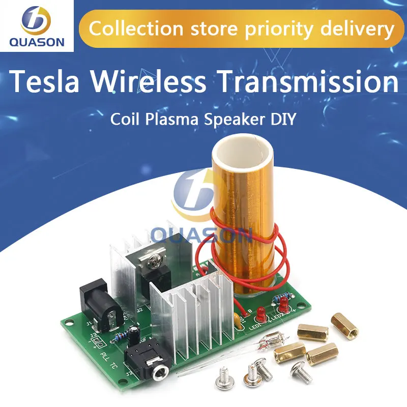 Mini Music Tesla Coil Plasma Speaker Tesla Wireless Transmission DIY Coil Kit Drop Shipping Support 10166