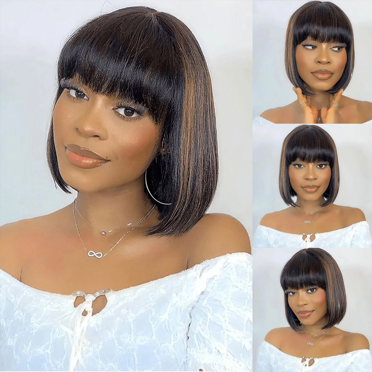 

180 Density Toffee Brown 2x1 Hd Lace Bob Wig Human Hair Pre Cut Preplucked Side Part Short 10 12 Inch Brazil Bob Wig For Women
