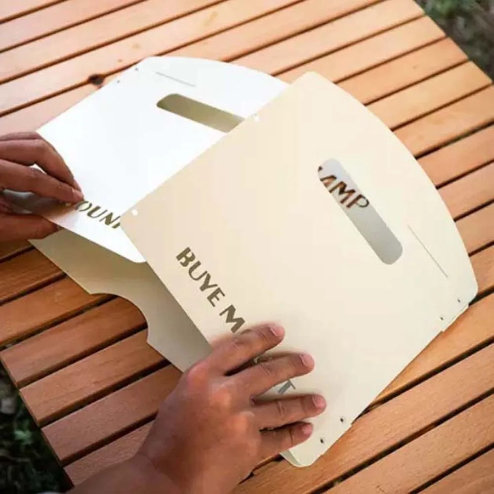 Windproof Stove Wind Shield Tri-fold Large Cookware Windshield Solid Color Portable Cooker Wind Protection Outdoor BBQ