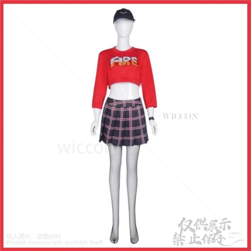 Anime Game Pers Index5 Anne Takamaki Cosplay Costume PANTHER Wig Long Sleeves Hoodies Skirt Woman Sexy Party Suit Customized