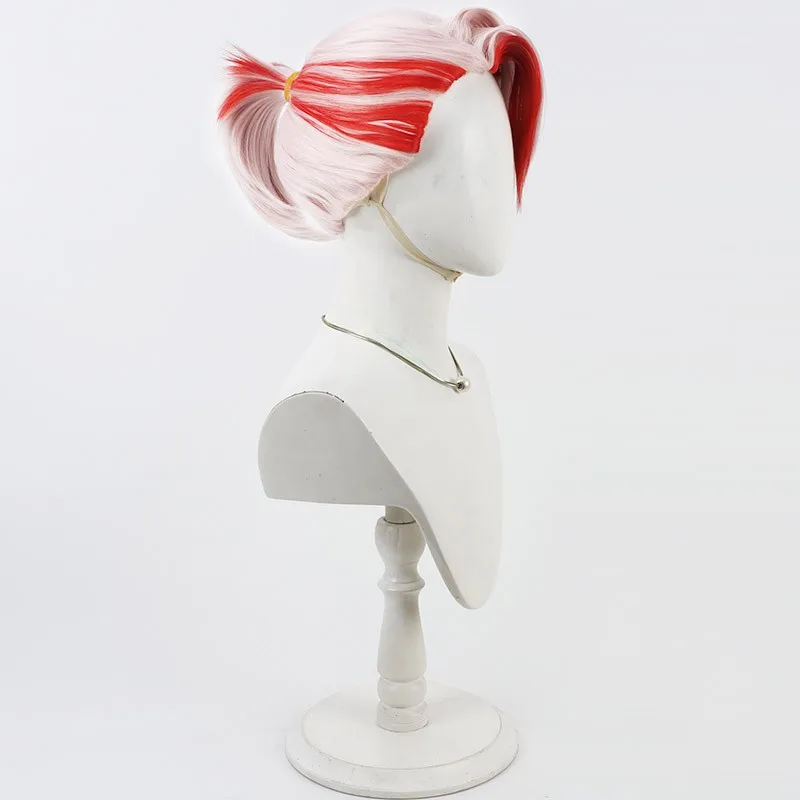 Synthetic Hair Karna Cosplay Wigs Game Fate FGO Karna Halloween Short Straight White Mixed Red Cos Wig Heat Resistant