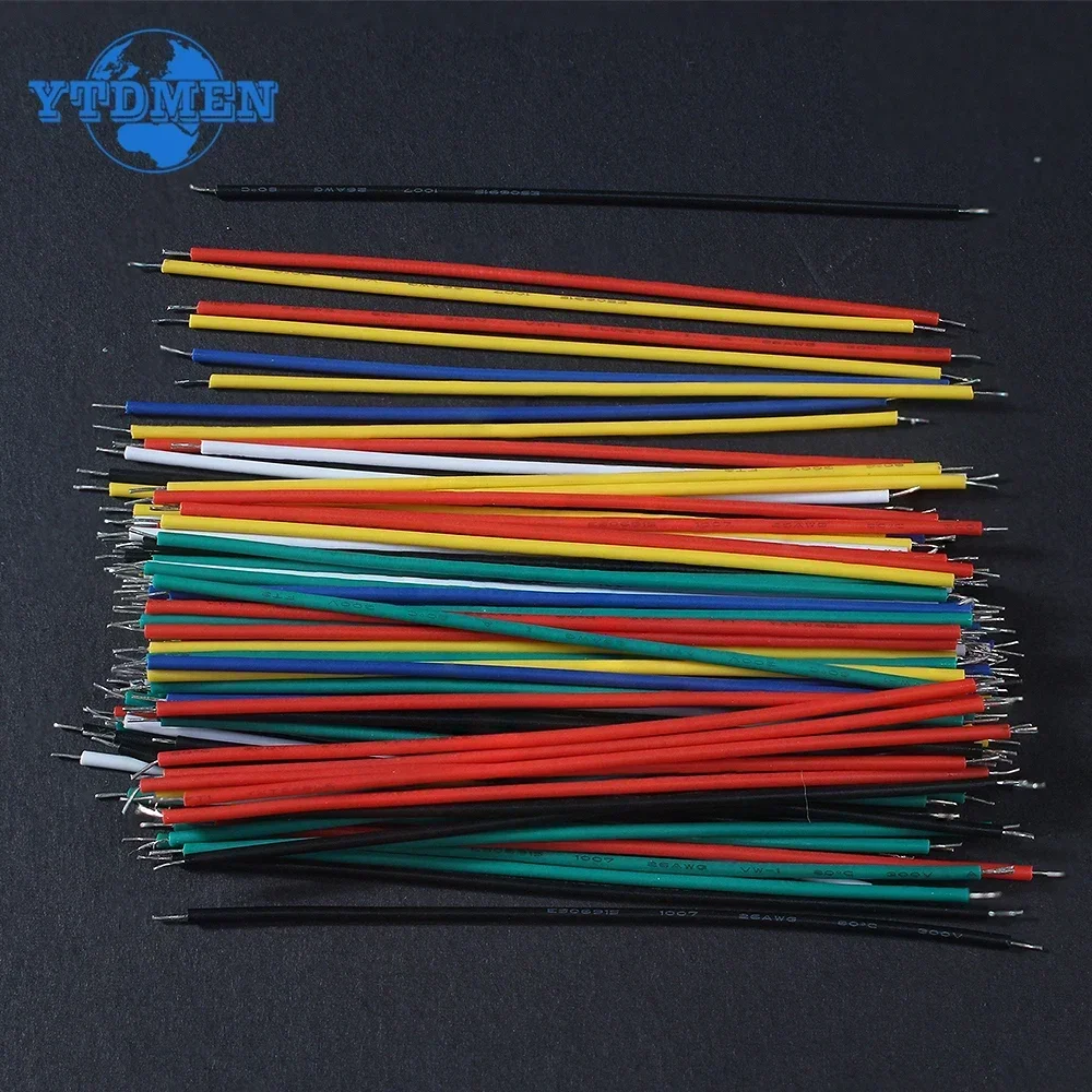 120 Uds. Cable de soldadura PCB de placa de pruebas estañada de 6 colores 24AWG / 26AWG Cable de puente Kit DIY cables electrónicos de alta calidad