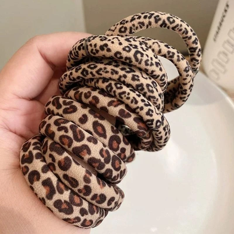 

5 Piece Stretchable Scrunchies Animal Pattern Hair Accessories Lightweight Cloth Ponytail Holders For Daily Use