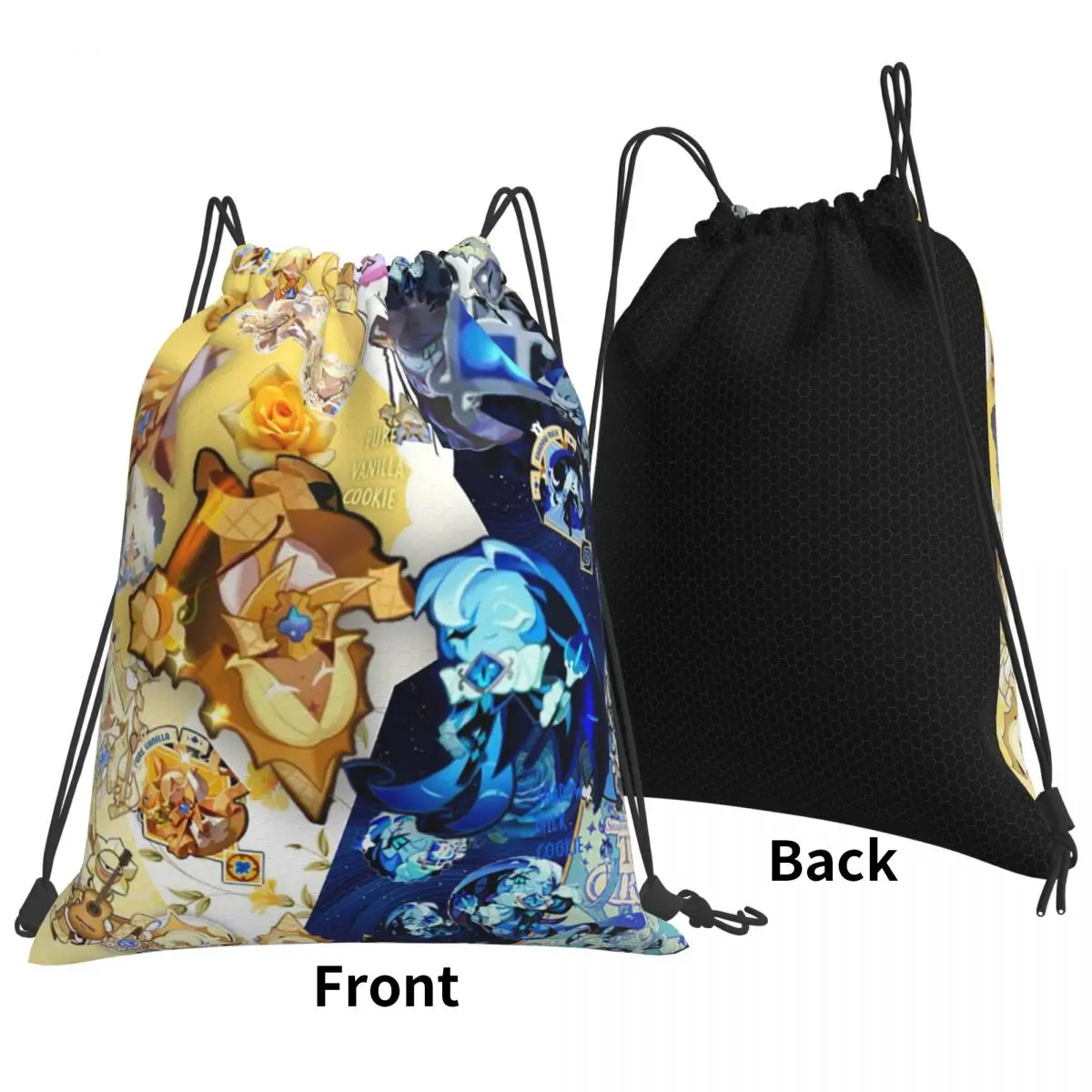 Shadow Milk Cookie Run Kingdom Anime Backpacks Multi-function Drawstring Bundle Pocket Storage Bag Book Bags for Travel Students