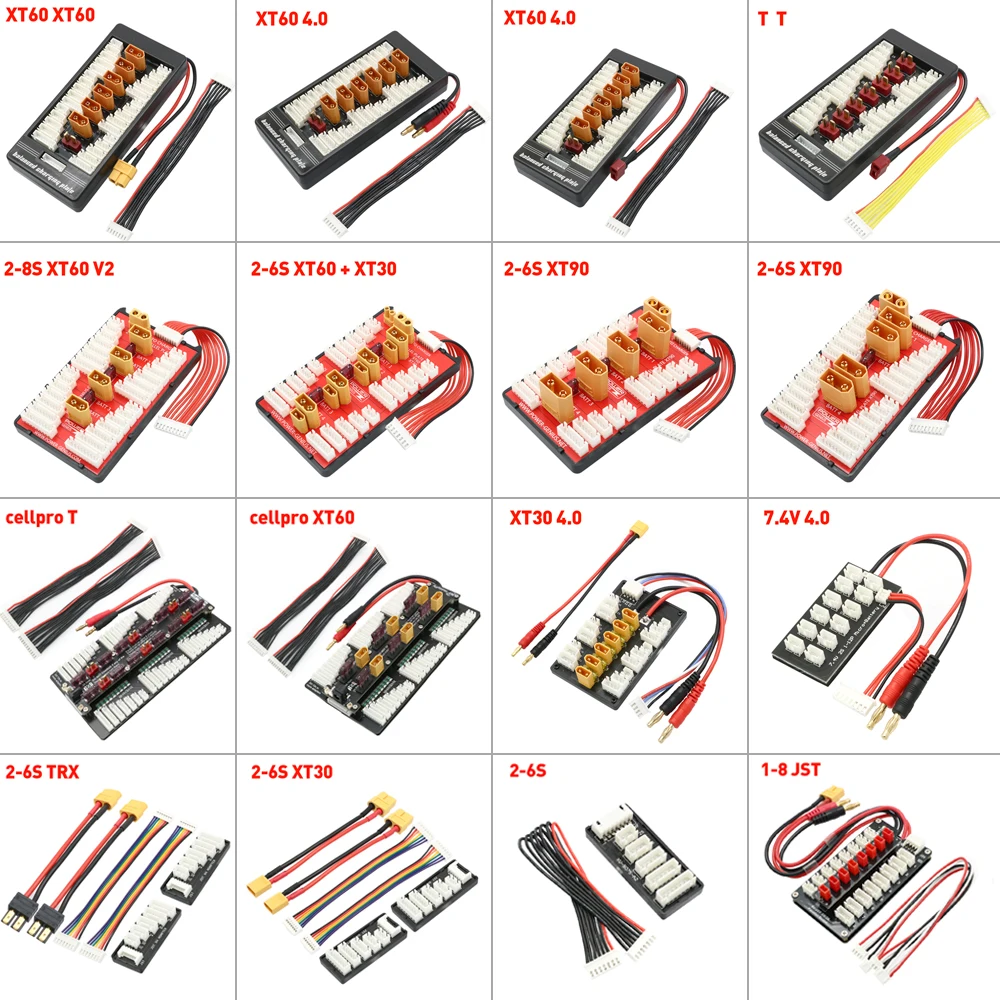 

Rc 2-6S 2-8S T / XT60 / XT90 / XT30 /JST Lipo Battery Parallel Charging Board for Imax B6 B6AC B8 Quick Charge For Rc Models