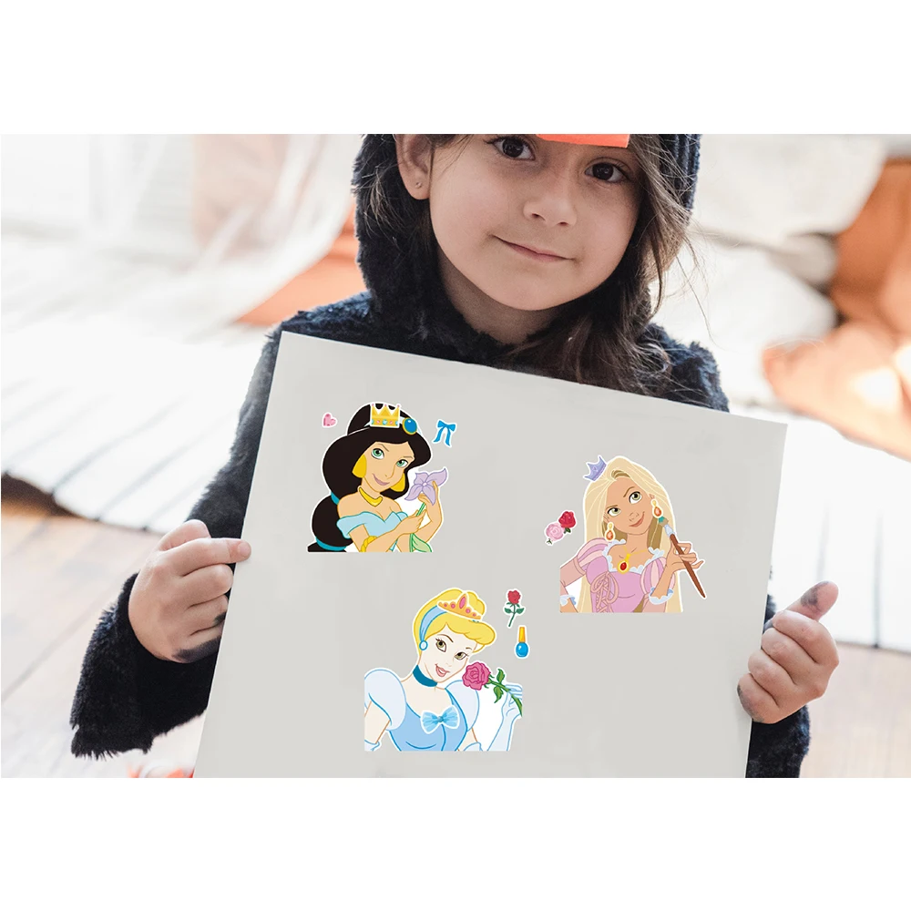 8/16 ورقة ديزني لطيف الأميرة لغز ملصقات اصنع الخاصة بك DIY بها بنفسك أنيمي فتاة الوجه بانوراما ملصق مضحك تجميع اللعب هدايا الحفلات